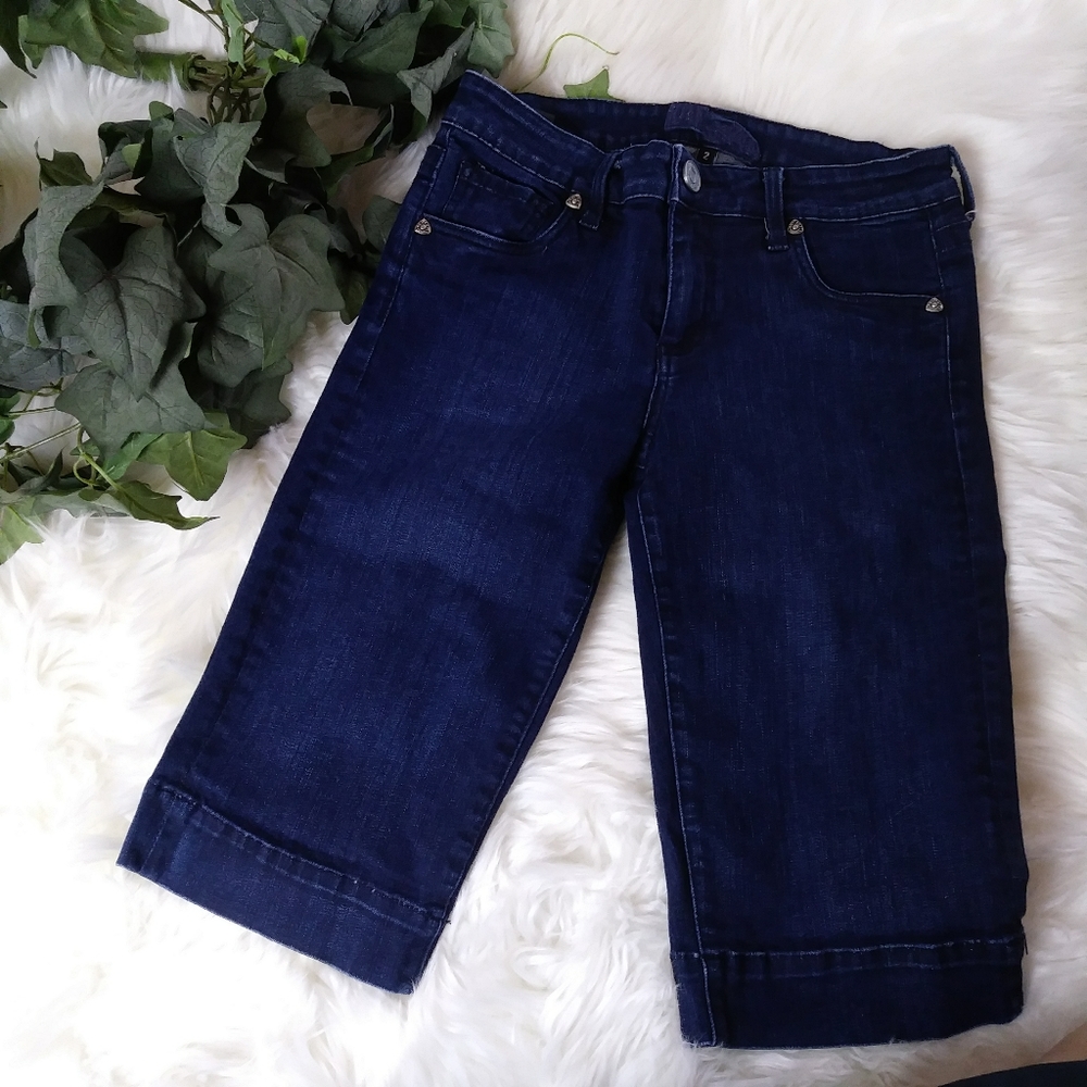 Kut from the cloth bermuda jean shorts dark wash